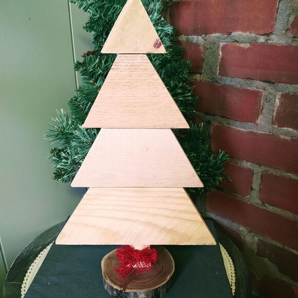 Hand Crafted Repurposed Wood Rustic Wooden Christmas Tree, Farmhouse Decor 16" - Picture 1 of 8